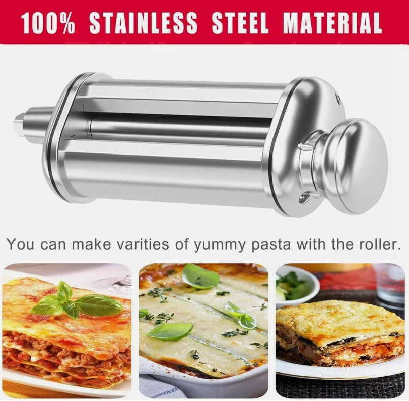 Pasta Maker Attachment Dough Roller for All Kitchenaid Mixers,Spaghetti Cutter..