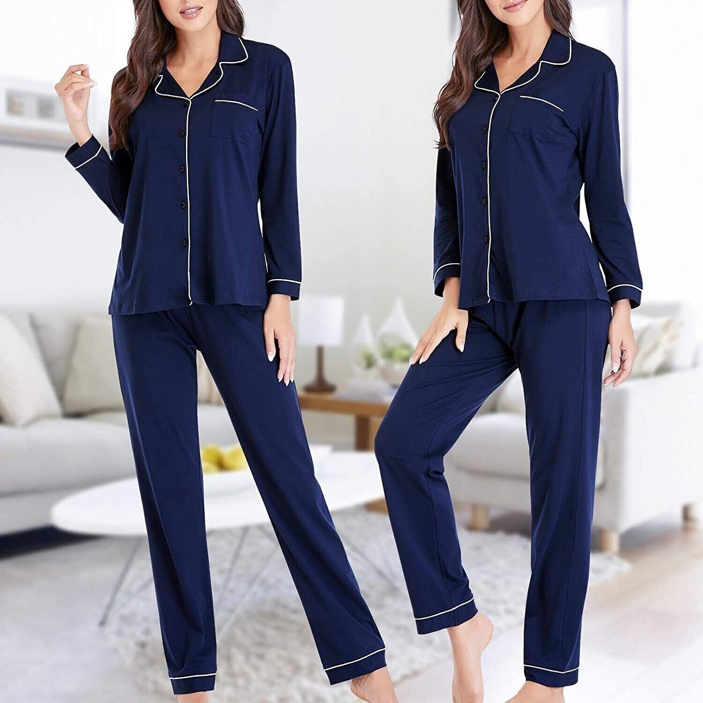 Size-L Women's Soft Pajama Set Two Piece Pajama Set Classic Comfort Pajamas