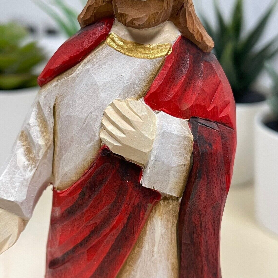 YEEYAYA Jesus Wood sculpture Religious articles Hand Carved Wood Wooden Jesus Fi