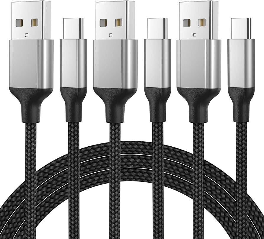 3FT USB to USB C Cable 3A, 3Pack USB Type C iPhone 15 Fast Charging Cable,