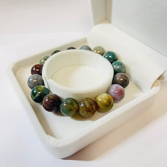 Natural stone bracelet 12mm (0.47") Bead 7-8.5Inch beaded bracelets comewith box