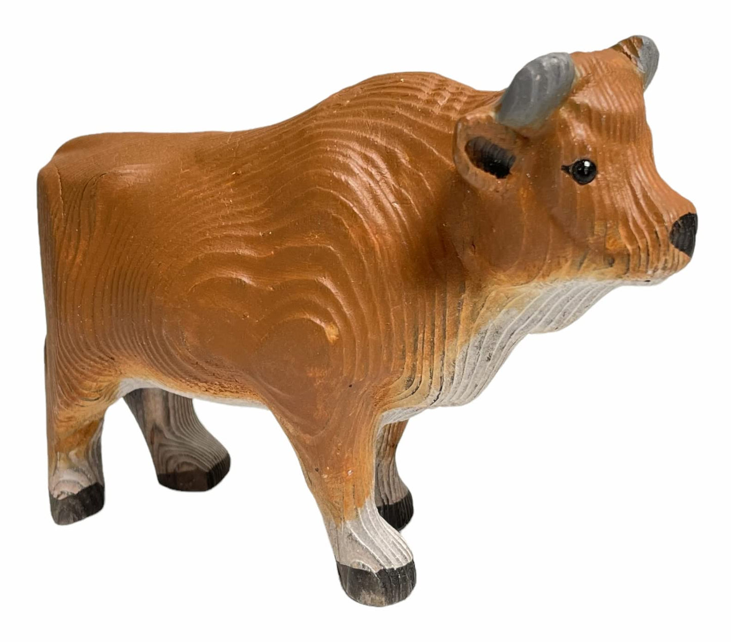 YEEYAYA Wood OX Wood Sculpture Home Decor Wood Statue Wood Figurines Room Decor Hand Carved Farm Animals