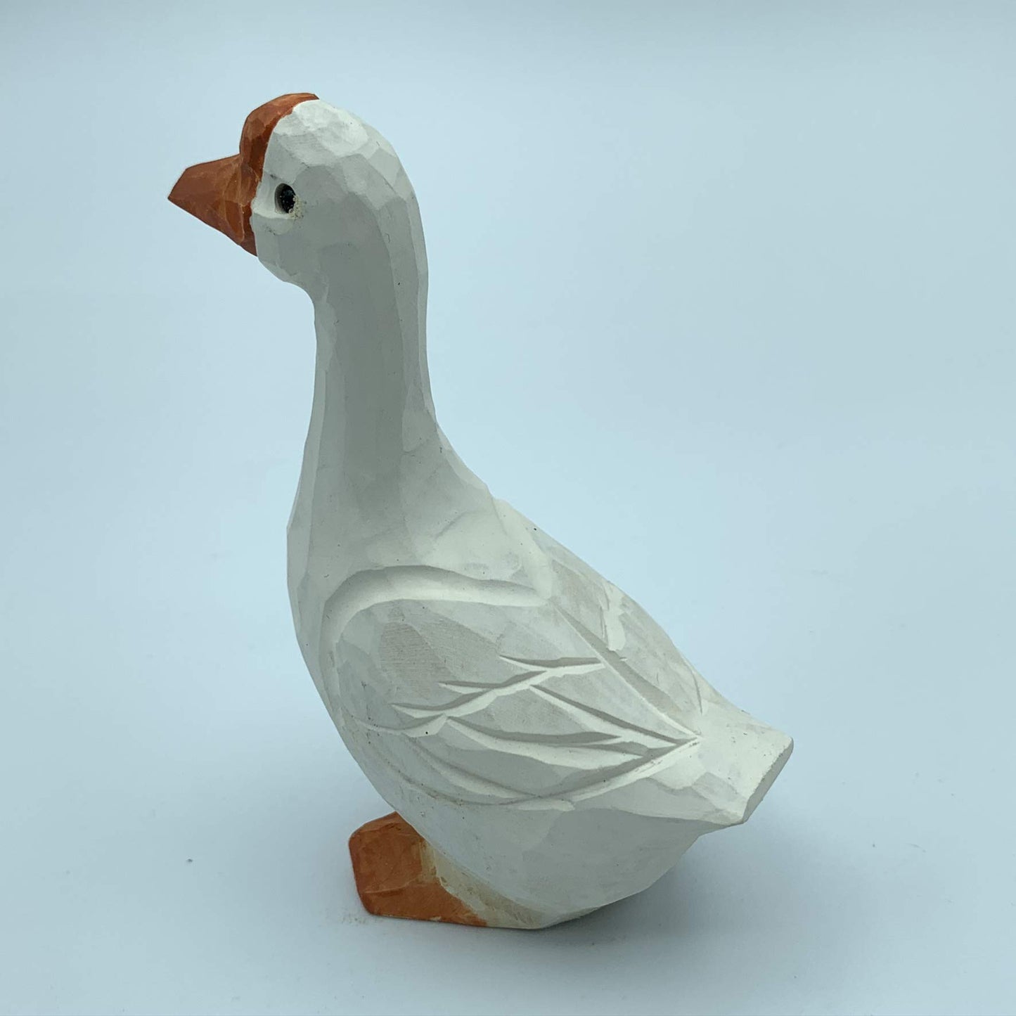 by Unbranded Hand Carved Wood Wooden Goose Figurine Wood Sculpture woodcarving Wood Collectibles