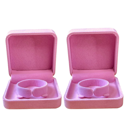 2 PCs Pink Velvet Bangle Gift Box Bracelet Storage Bracelet box