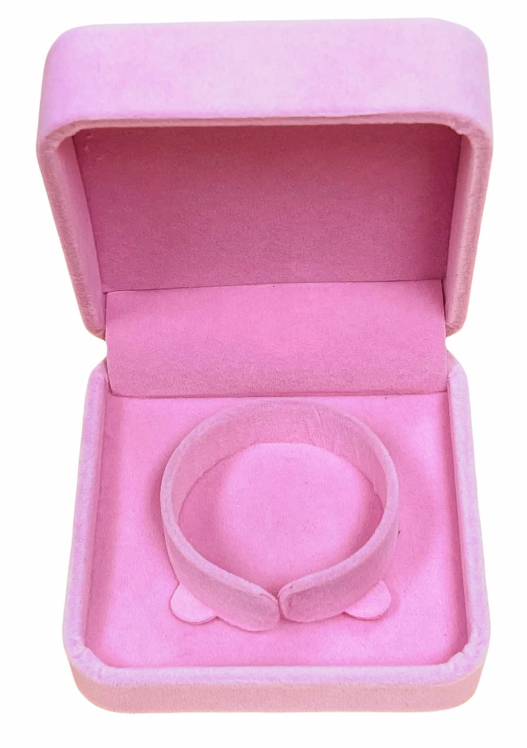 2 PCs Pink Velvet Bangle Gift Box Bracelet Storage Bracelet box