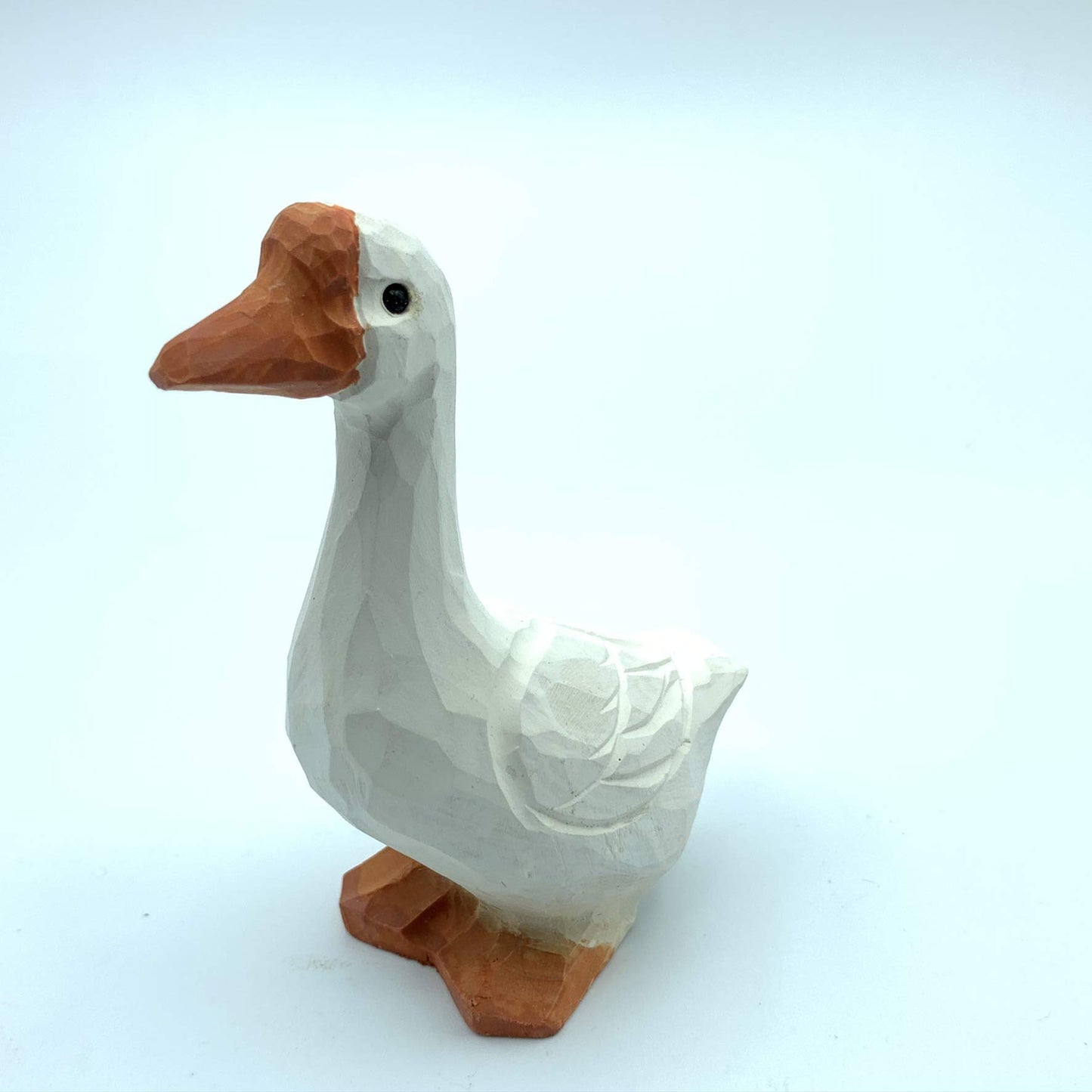 by Unbranded Hand Carved Wood Wooden Goose Figurine Wood Sculpture woodcarving Wood Collectibles