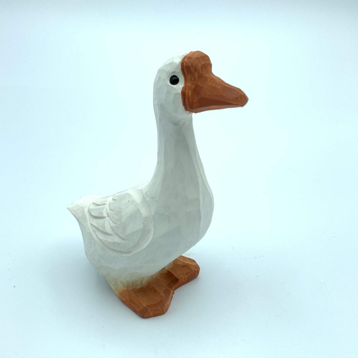 by Unbranded Hand Carved Wood Wooden Goose Figurine Wood Sculpture woodcarving Wood Collectibles