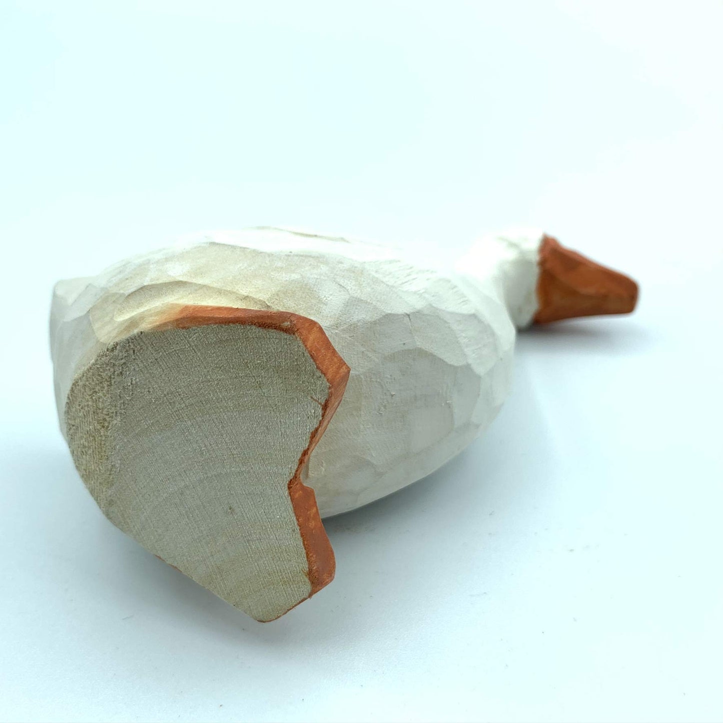 by Unbranded Hand Carved Wood Wooden Goose Figurine Wood Sculpture woodcarving Wood Collectibles