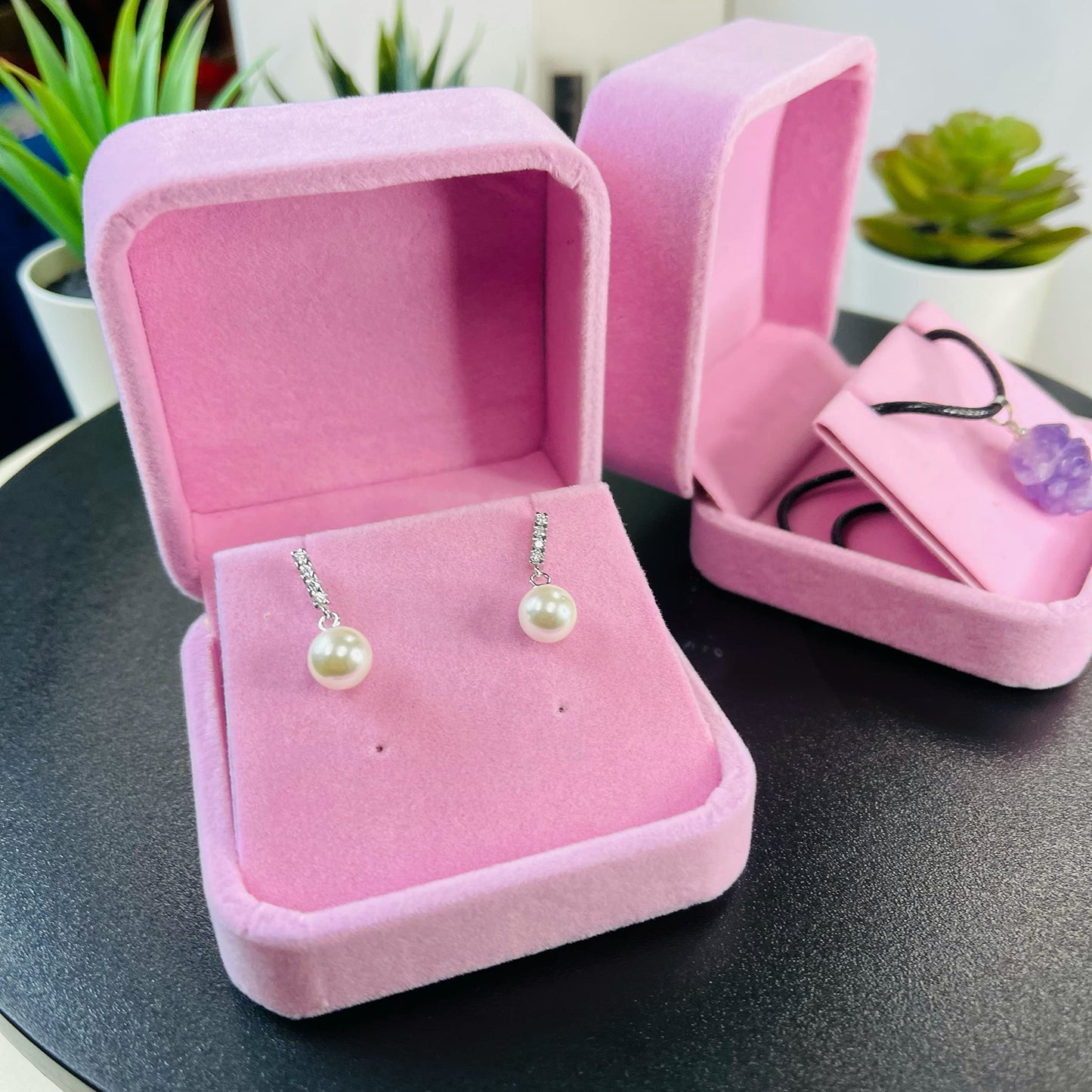 YEEYAYA 2 pcs Earrings box storage box jewelry box Necklace box Ear studs box