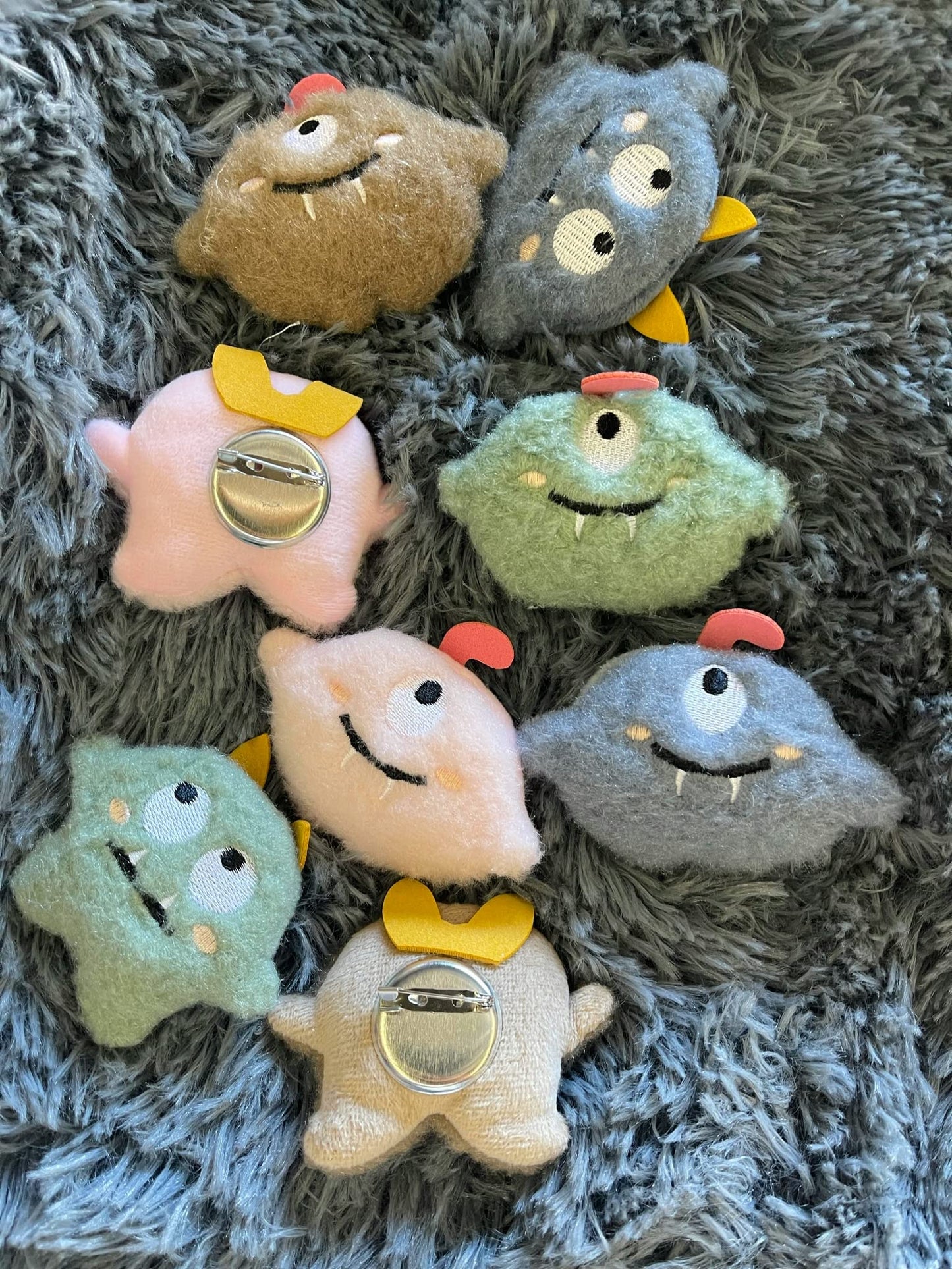 8 PCs little monster brooches cute monsters pin brooch cartoon pin