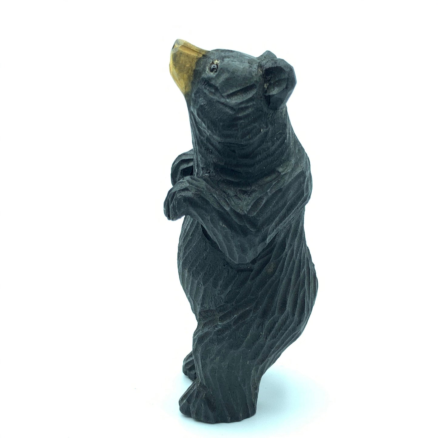 YEEYAYA Stand Bear Wood sculpture Home decor Wood statue Wood figurines room decor Hand Carved wild animals Zoo Wood decor