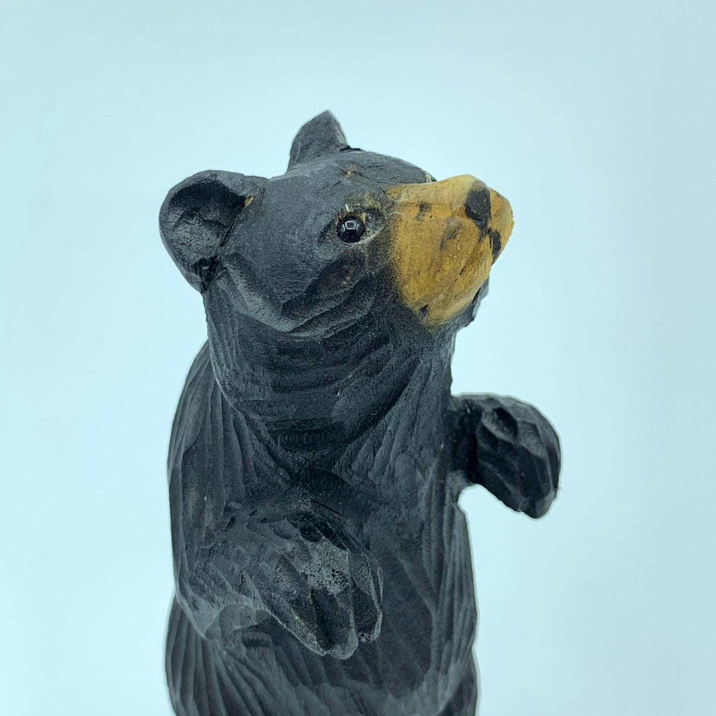 YEEYAYA Stand Bear Wood sculpture Home decor Wood statue Wood figurines room decor Hand Carved wild animals Zoo Wood decor