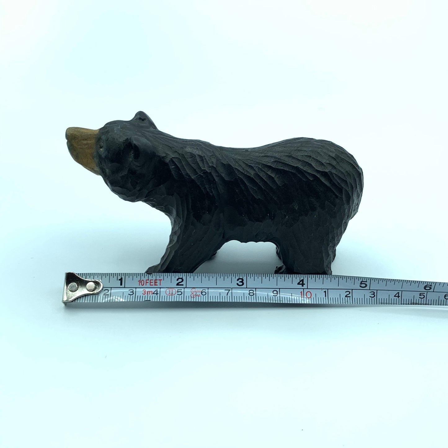 YEEYAYA Black Bear 5” Wood sculpture Hand Carved Wood Figurine Christmas gift Wood Statue Room Decor home Decor wild animals Zoo animals