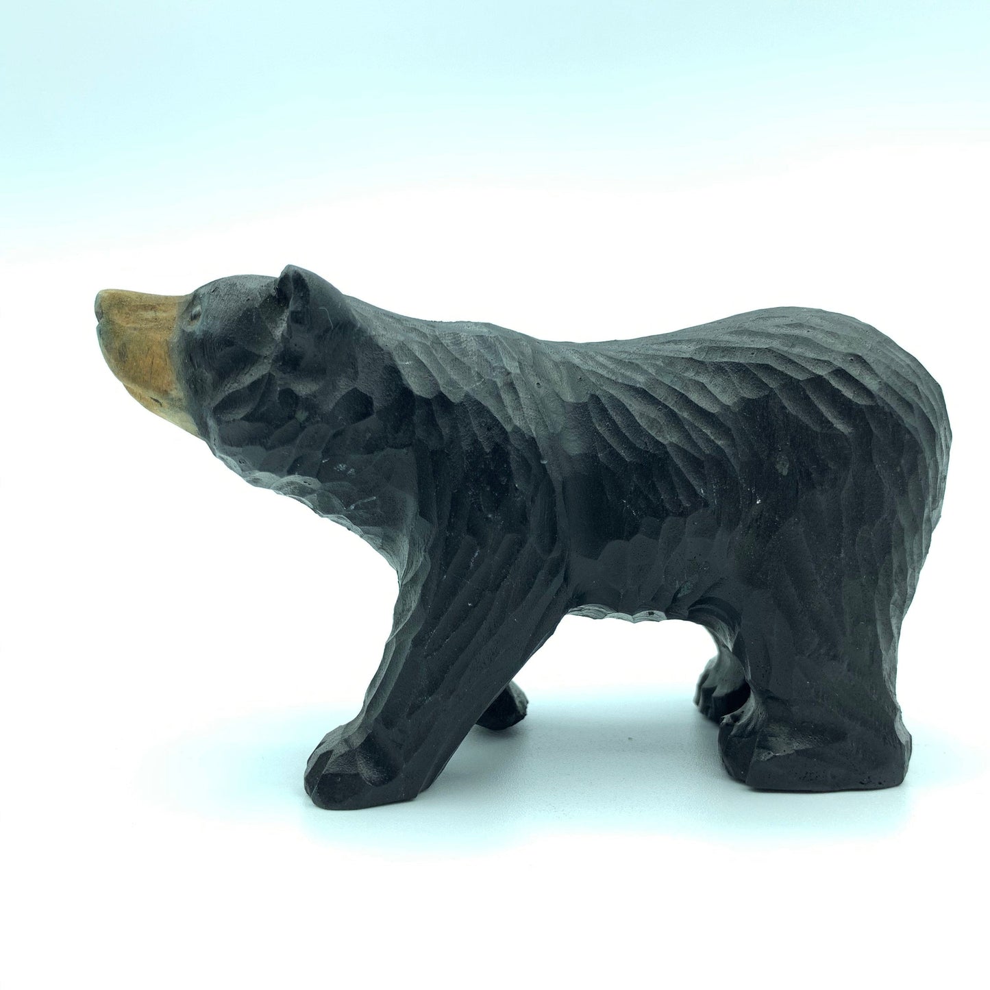 YEEYAYA Black Bear 5” Wood sculpture Hand Carved Wood Figurine Christmas gift Wood Statue Room Decor home Decor wild animals Zoo animals