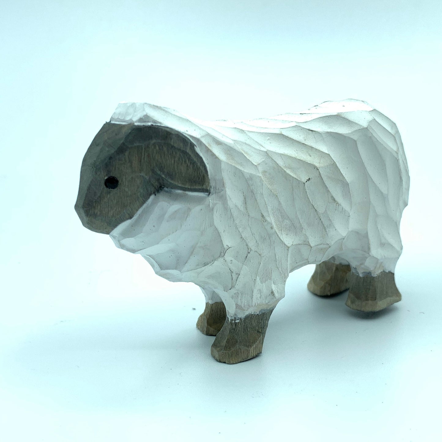 YEEYAYA Sheep handmade Wood sculpture woodcarving Hand Carved Wood Wooden sheep Figurine wood carving. Lamp wood Figurines