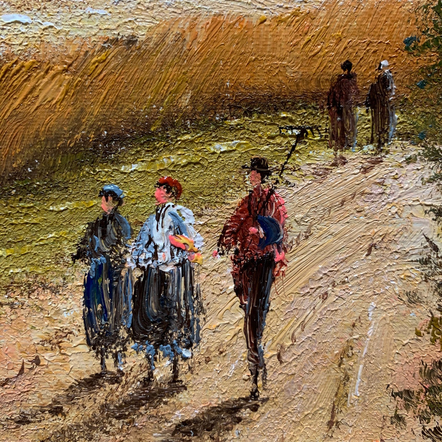 20in×24 in oil paintings Three people on the farm fine art 100% hand-painted  The classical field