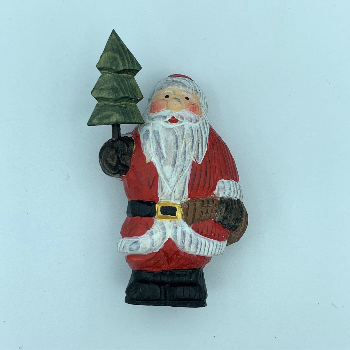 woodcarving Hand Carved Wood Wooden Santa Claus Figurine Merry Christmas gift