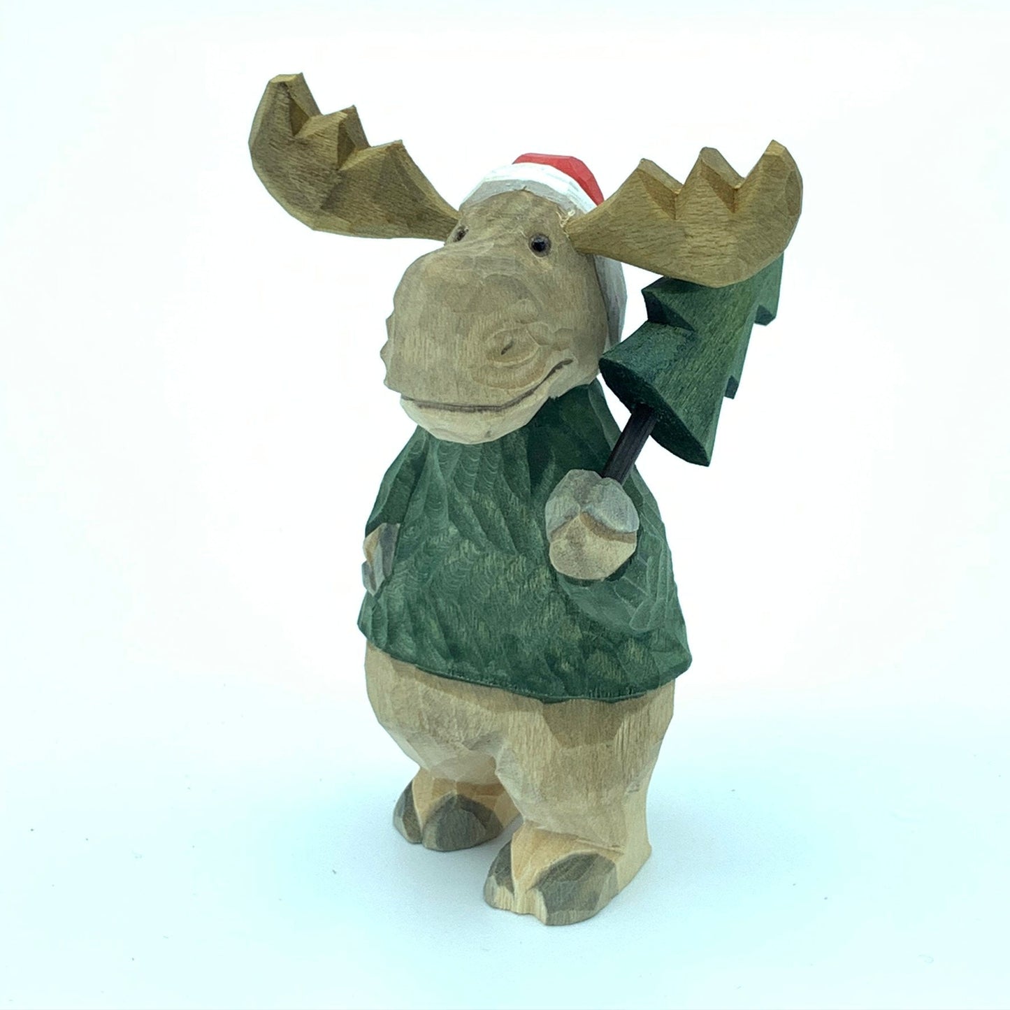 YEEYAYA moose elk Stag Buck deer Hand Carved Wood sculpture Wood collectibles hand made wood Figurine reindeer Figurine Merry Christmas gift