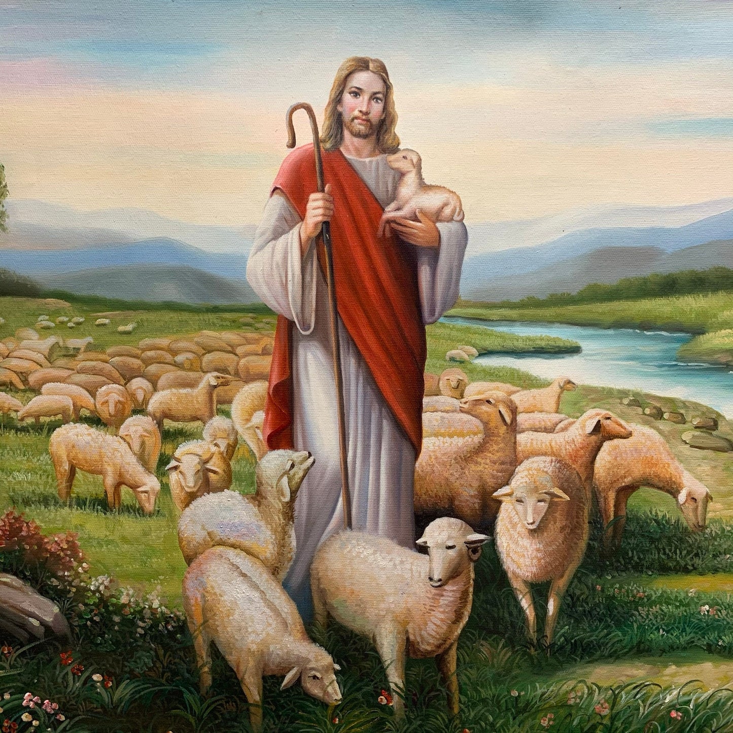 100% hand-painted 36in x24in Jesus oil paintings