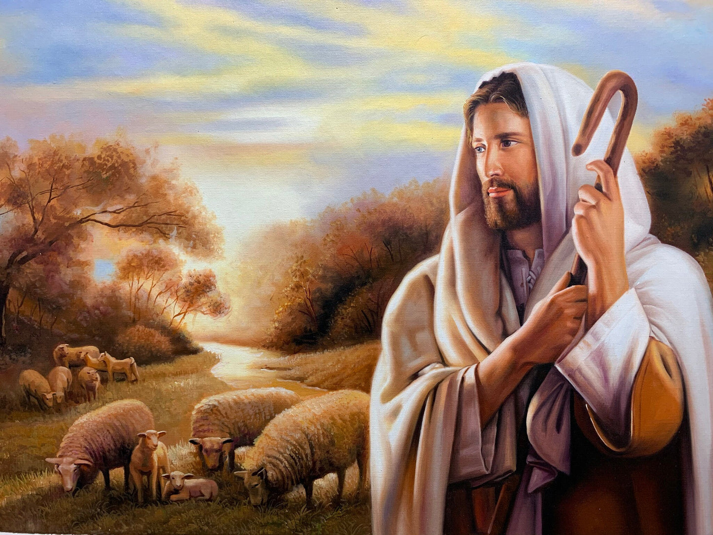 100% hand-painted 36in x24in Jesus oil paintings