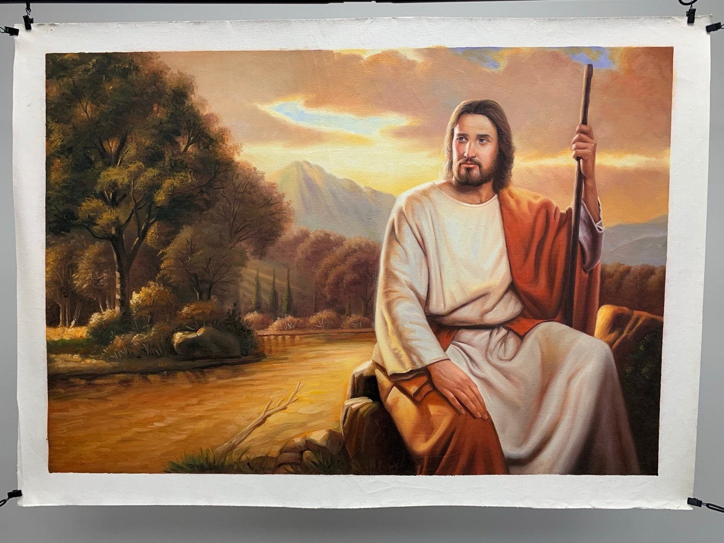 100% hand-painted 36in x24in Jesus oil paintings