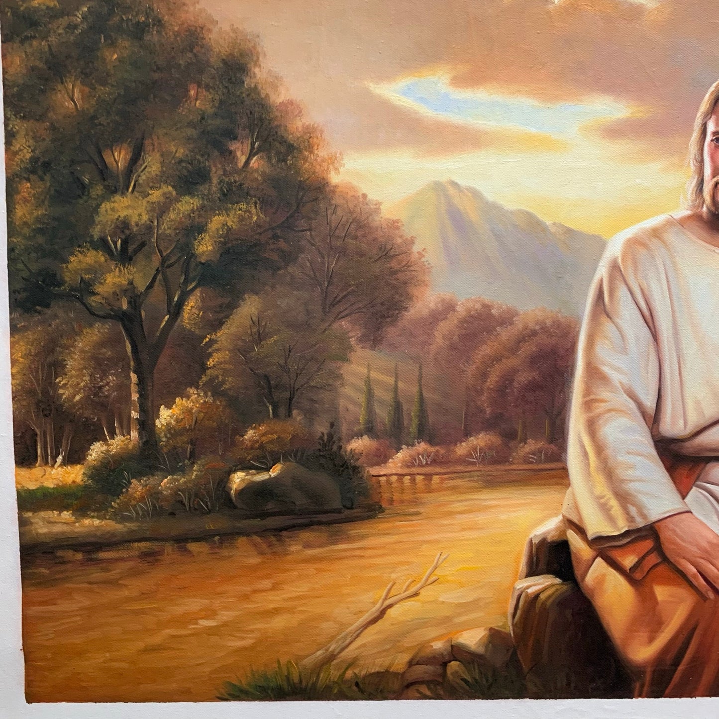 100% hand-painted 36in x24in Jesus oil paintings