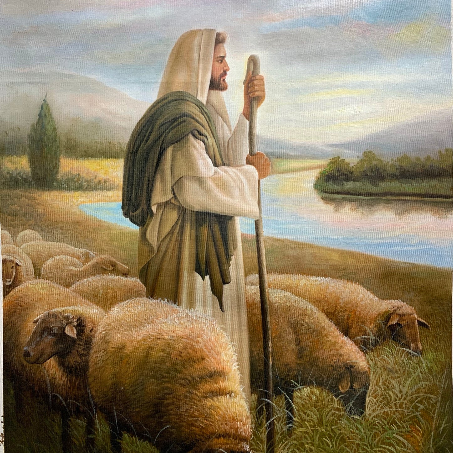 100% hand-painted 36in x24in Jesus oil paintings