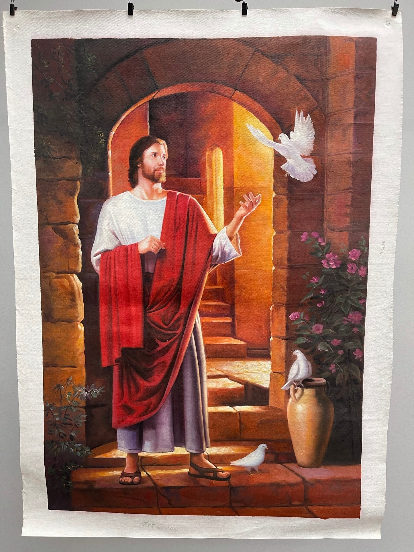 100% hand-painted 36in x24in Jesus oil paintings