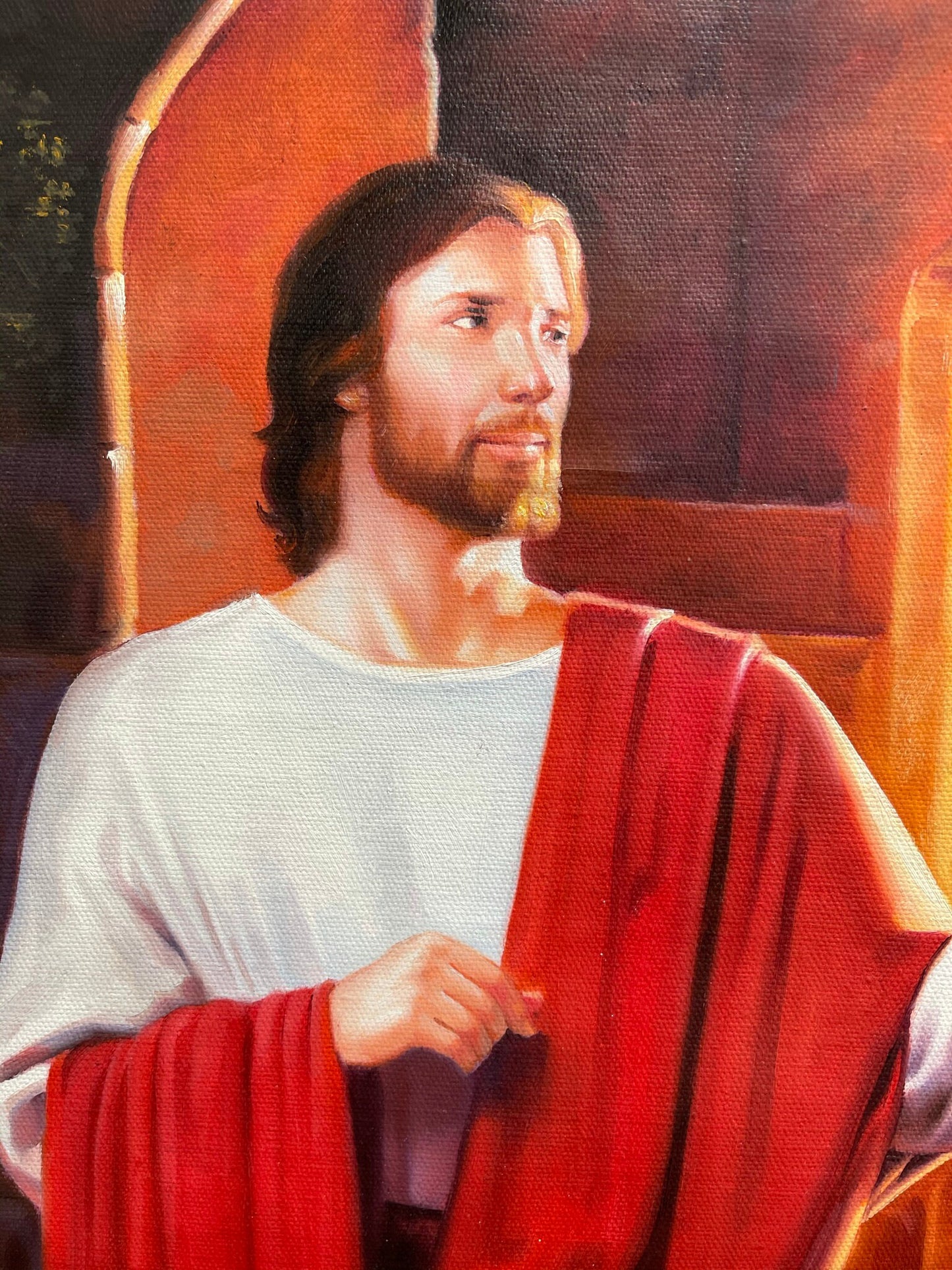 100% hand-painted 36in x24in Jesus oil paintings