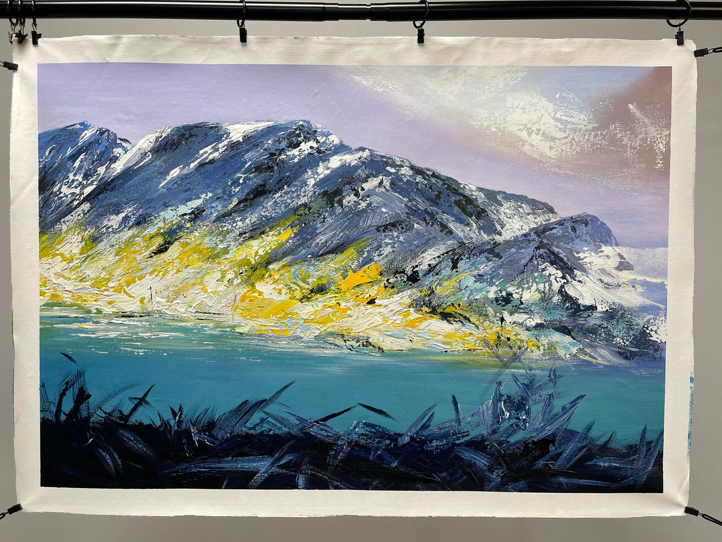 100% hand-painted 36in x24in Snow mountain oil paintings