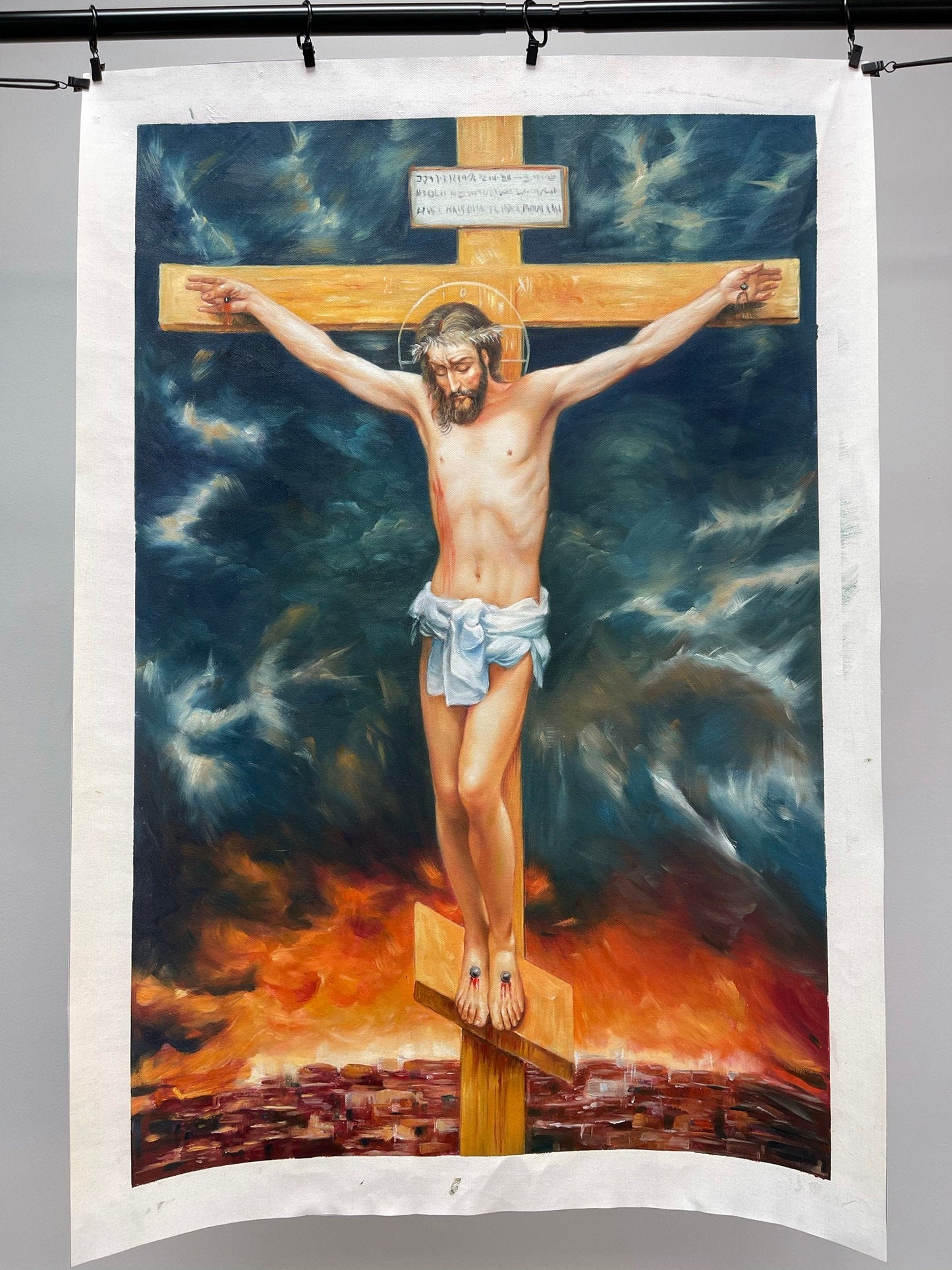 36x24 inch oil paintings fine art 100% hand-painted Jesus cross  The classical field