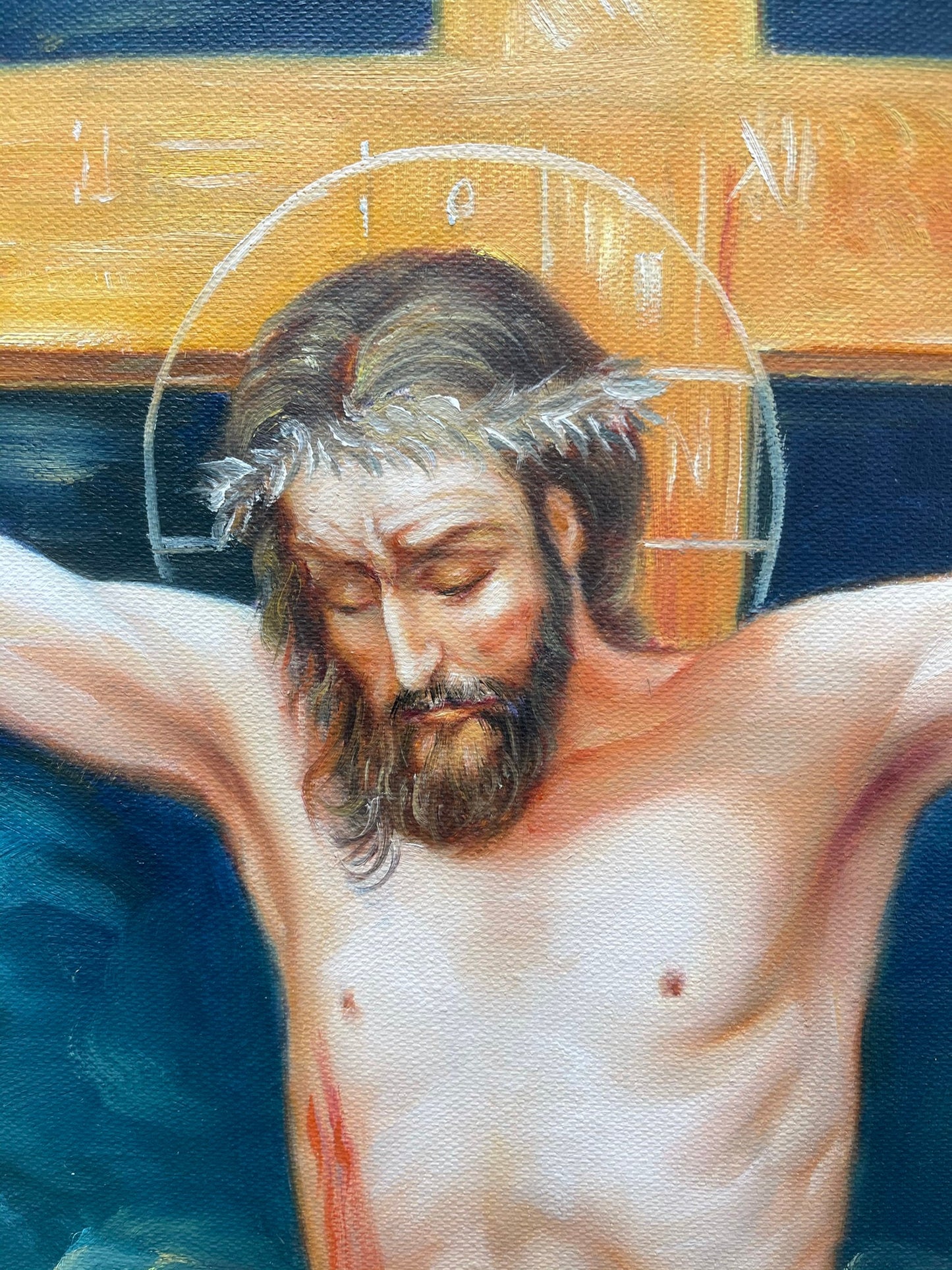 36x24 inch oil paintings fine art 100% hand-painted Jesus cross  The classical field