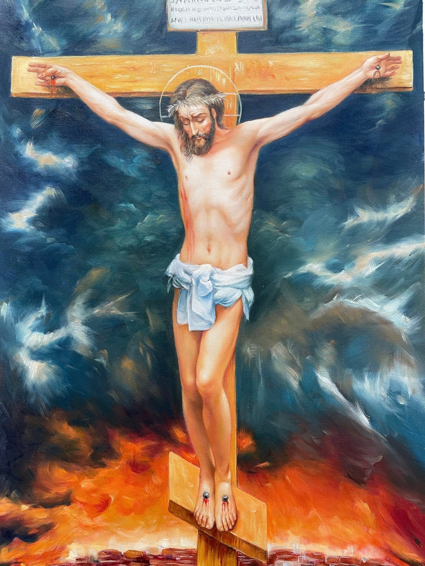 36x24 inch oil paintings fine art 100% hand-painted Jesus cross  The classical field