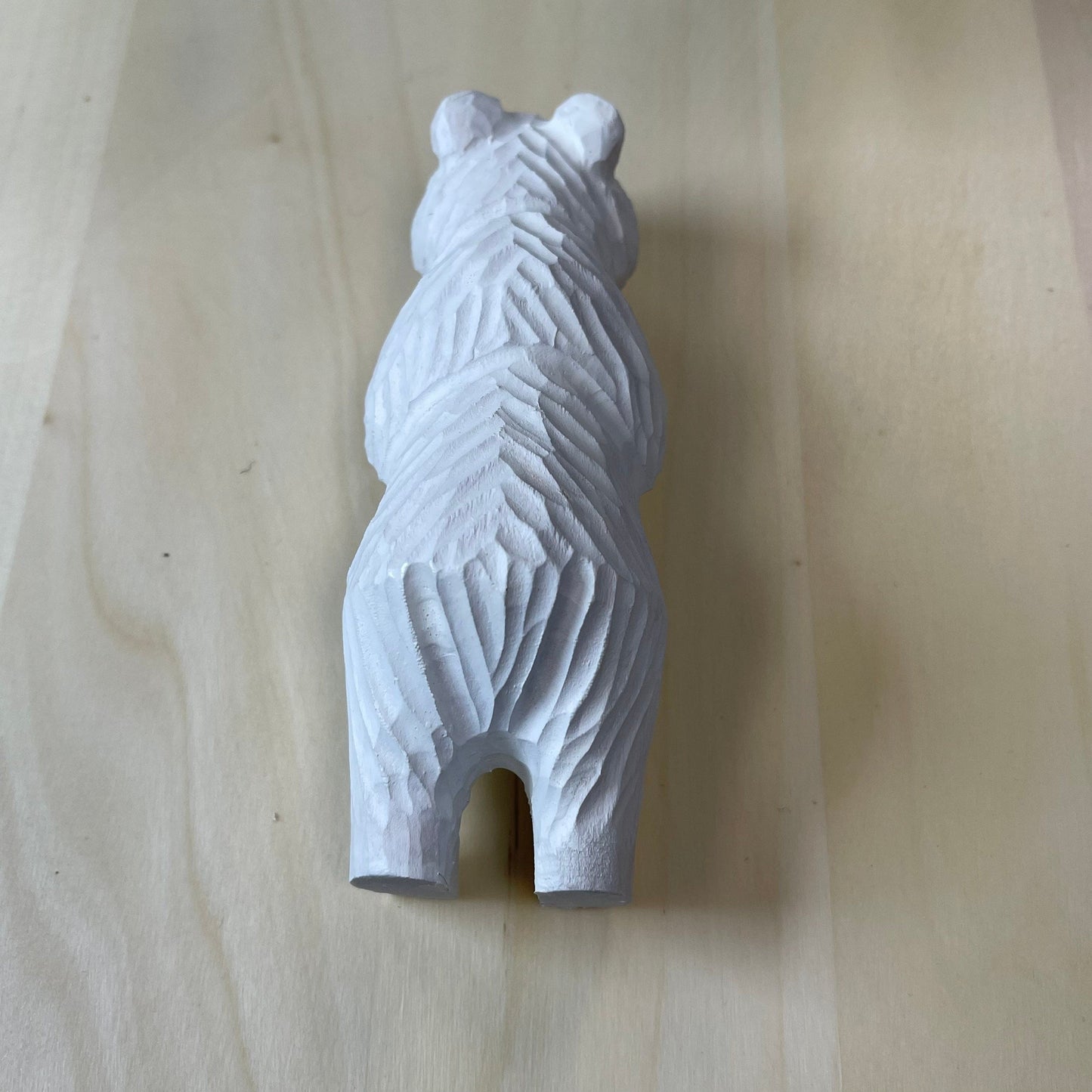 YEEYAYA white Bear 5” Wood sculpture Hand Carved Wood Figurine Christmas gift Wood Statue Room Decor home Decor wild animals Zoo animals