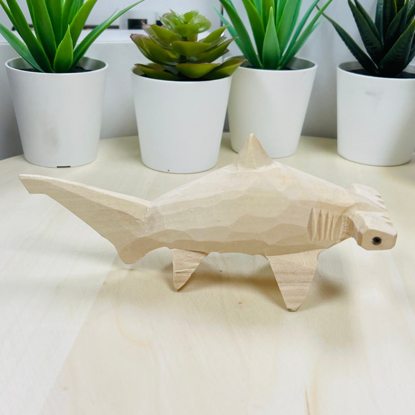 YEEYAYA 6 inch Shark Wood sculpture woodcarving Hand Carved Wood Wooden Marine animal shark Figurine home Decor