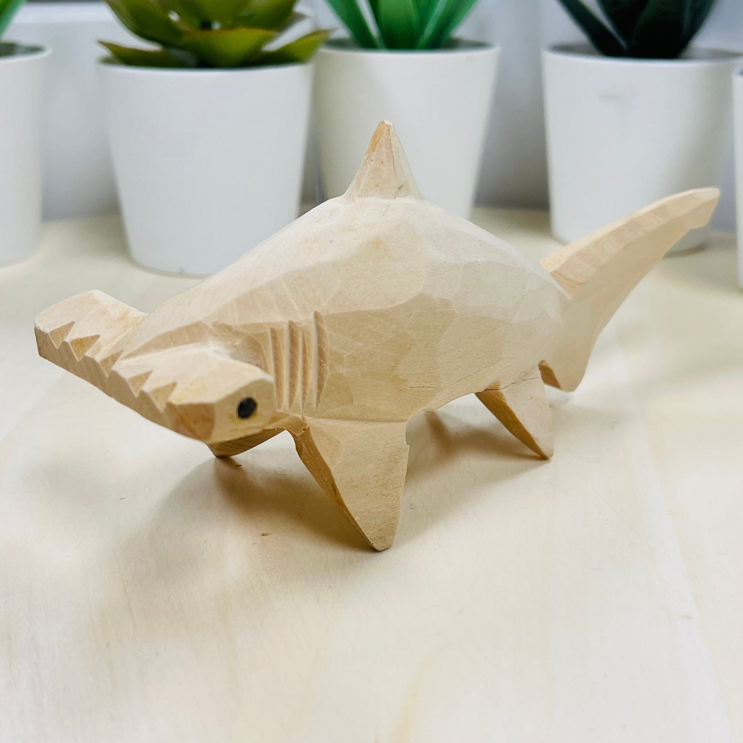 YEEYAYA 6 inch Shark Wood sculpture woodcarving Hand Carved Wood Wooden Marine animal shark Figurine home Decor