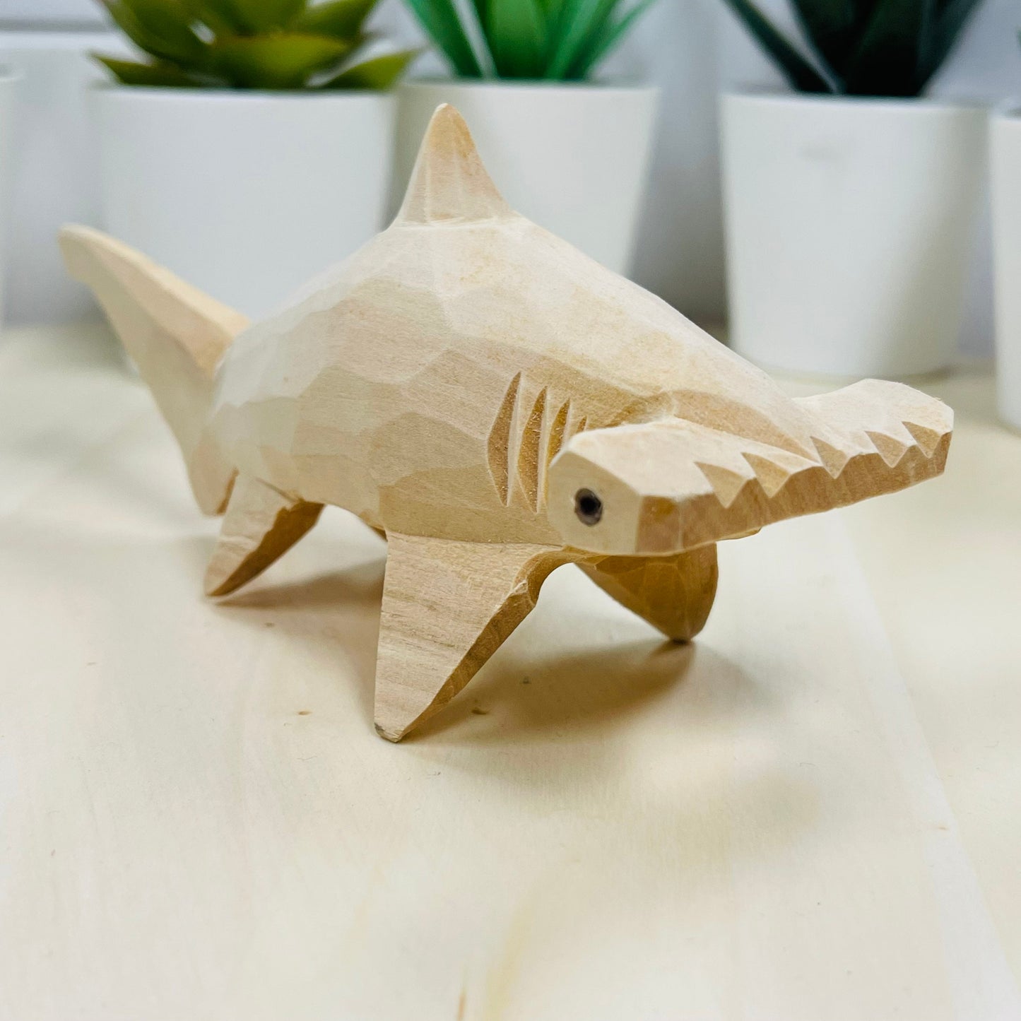 YEEYAYA 6 inch Shark Wood sculpture woodcarving Hand Carved Wood Wooden Marine animal shark Figurine home Decor