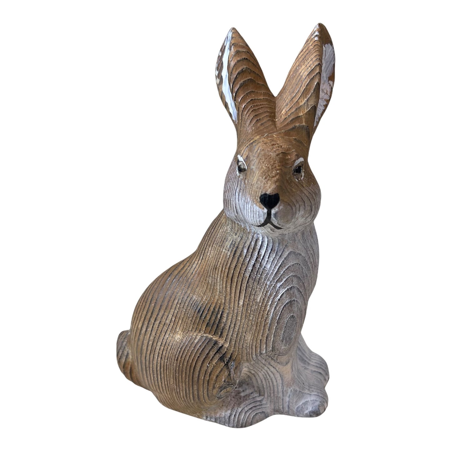 YEEYAYA Rabbit Bunny Wood sculpture Home decor Wood statue Wood figurines room decor Hand Carved wild animals Zoo Christmas gift