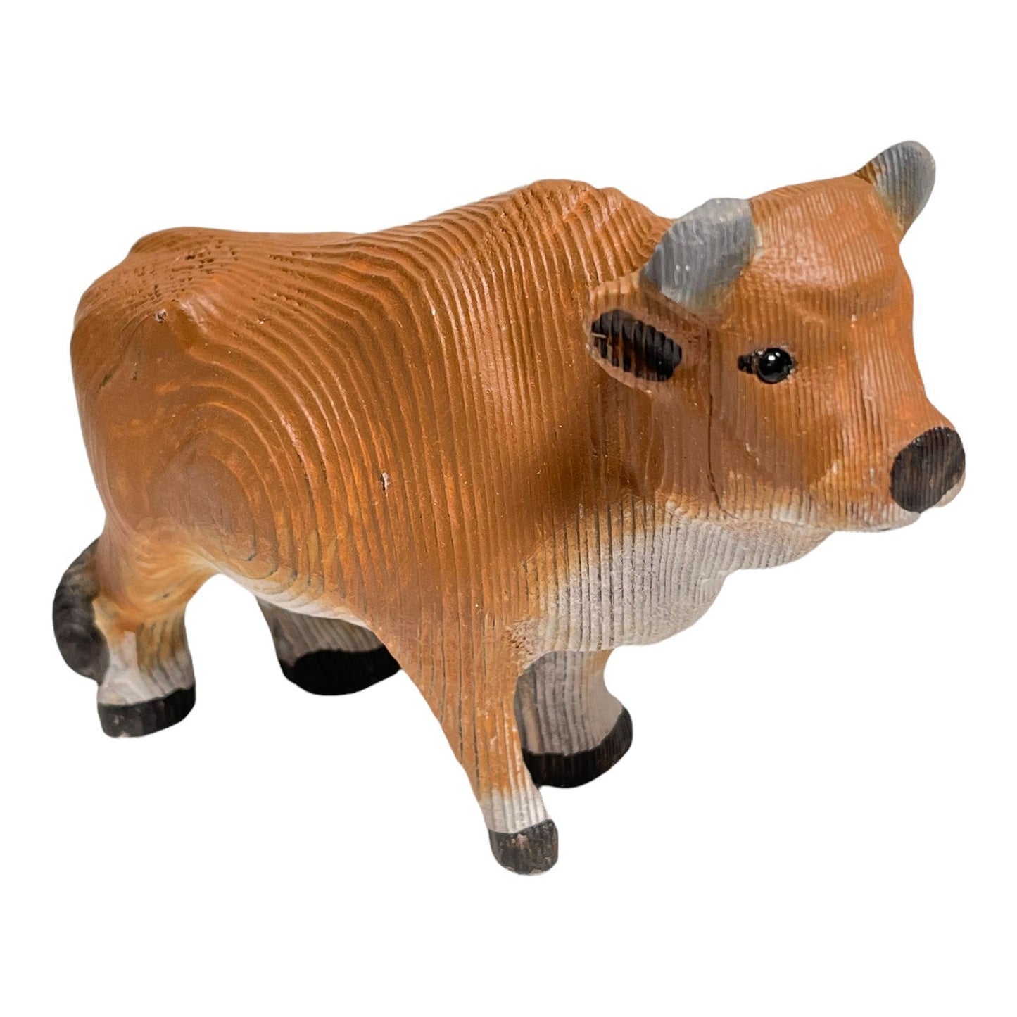 YEEYAYA Wood OX cattle bull Wood sculpture Home decor Wood statue Wood figurines room decor Hand Carved farm animals