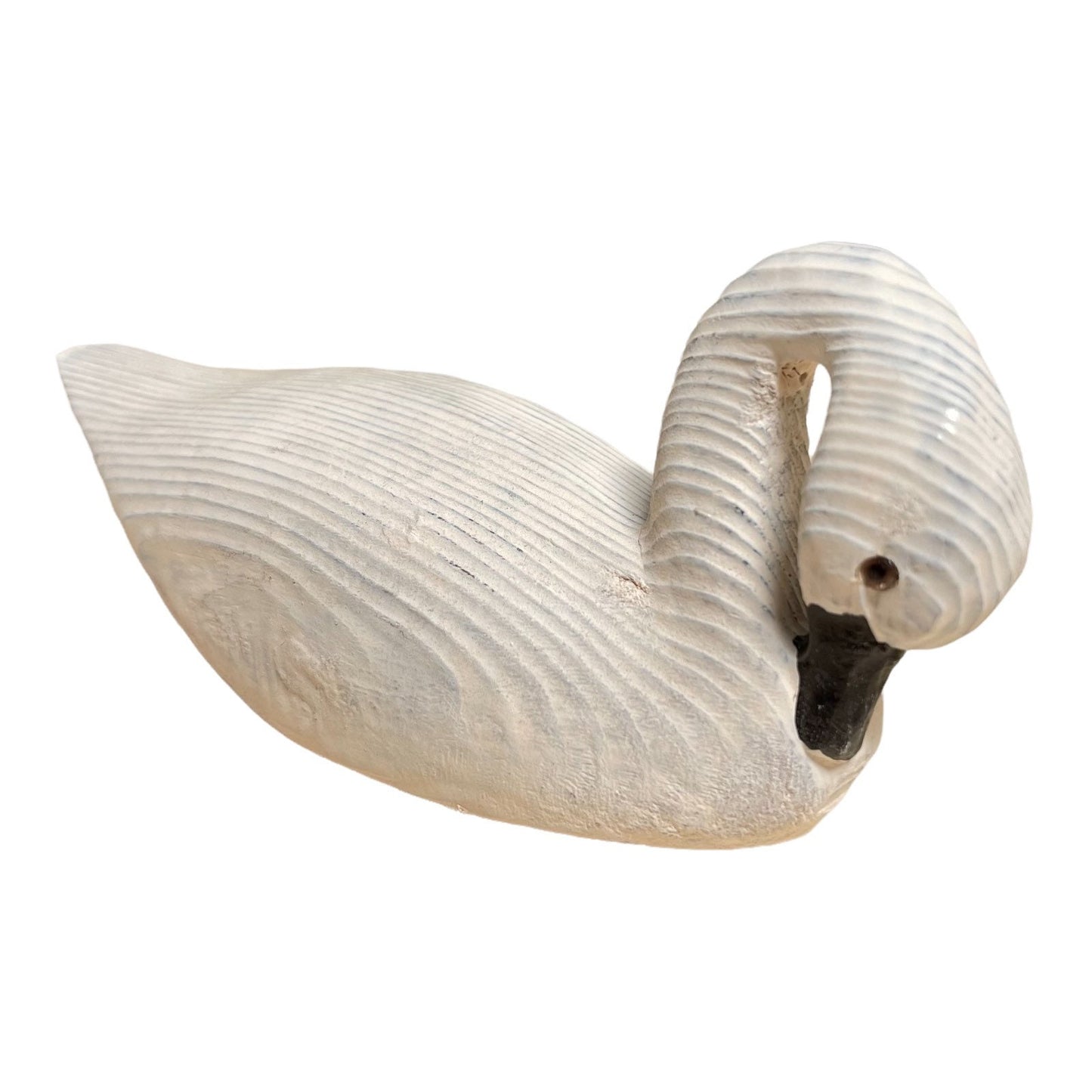 YEEYAYA Wood White Swan Wood sculpture Home decor Wood statue Wood figurines room decor Hand Carved wild animals