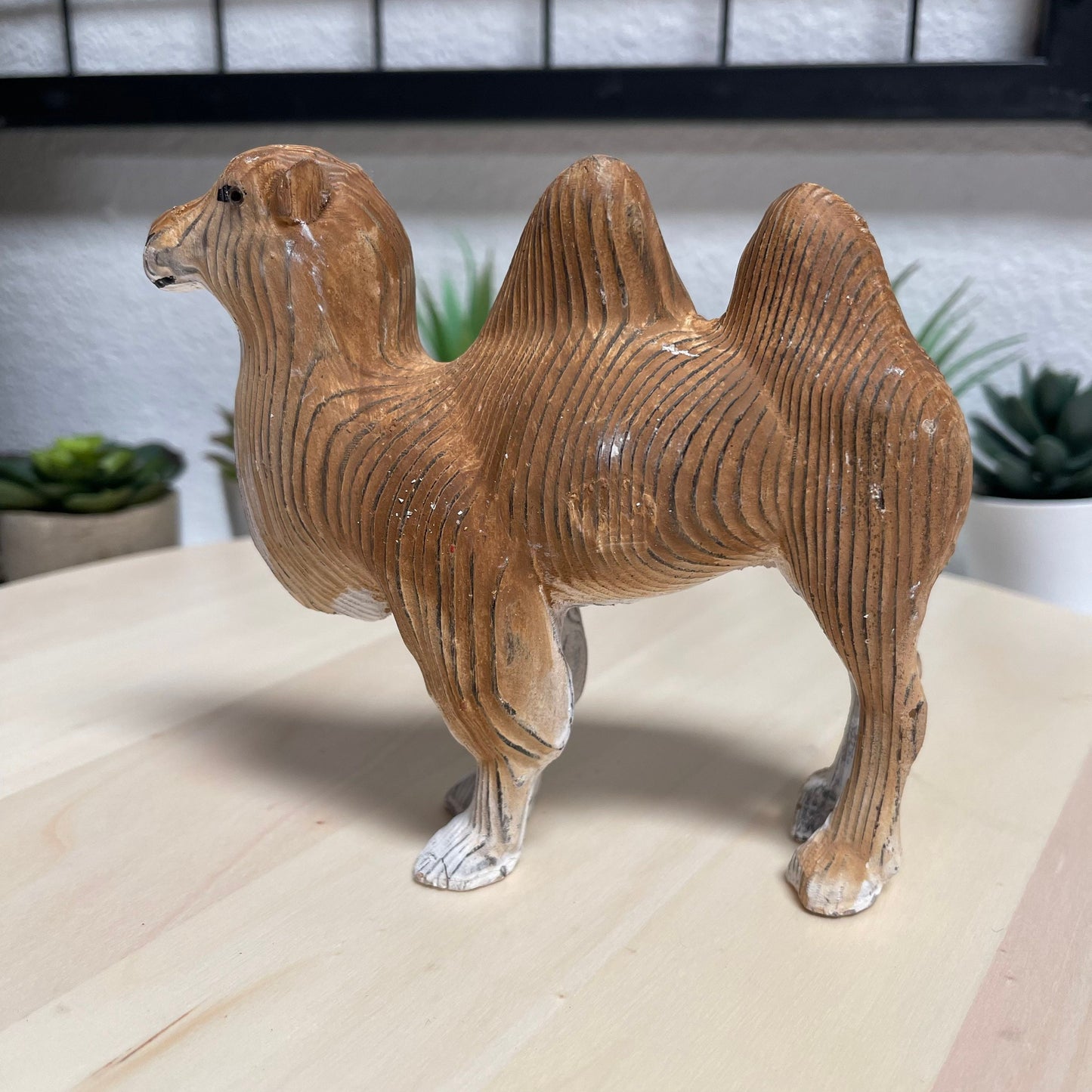 YEEYAYA Wood Camel Hand Carved Wood sculpture Home decor Wood statue Wood figurines room decor Hand Carved