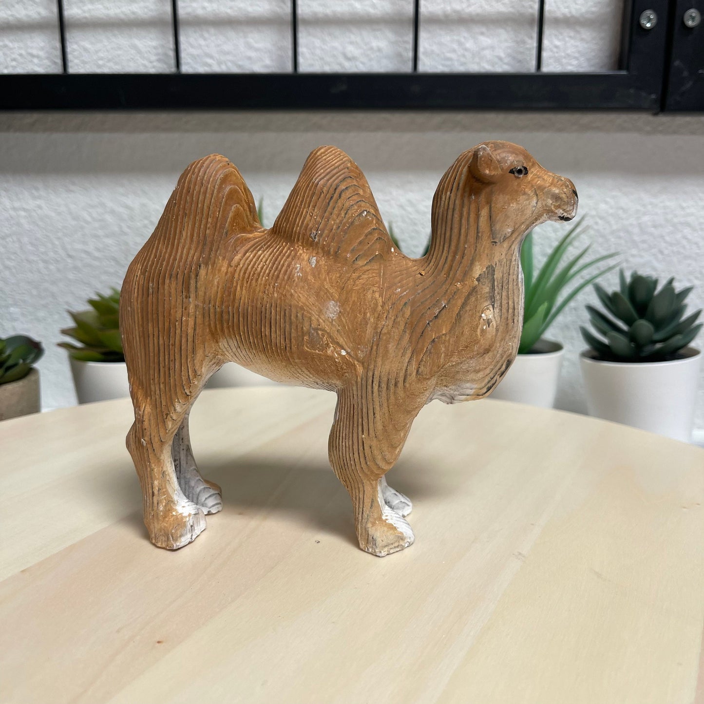 YEEYAYA Wood Camel Hand Carved Wood sculpture Home decor Wood statue Wood figurines room decor Hand Carved