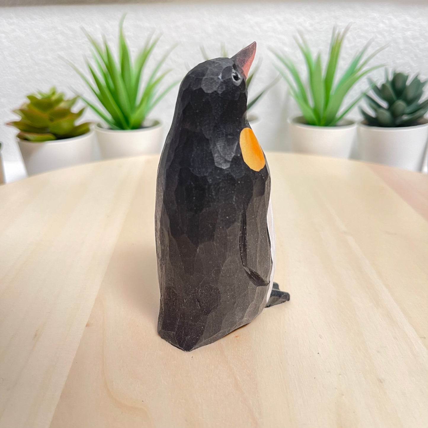 YEEYAYA penguin Wood sculpture woodcarving. hand made wood Figurines wood carving Hand Carved  Figurine Merry Christmas gift