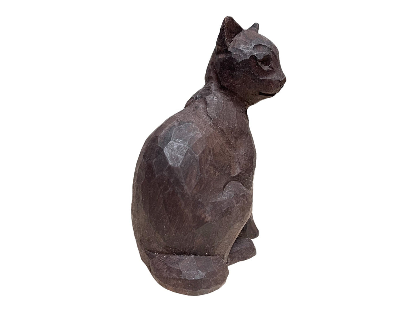 Hand Carved wood Cat kitten Kitty Wood sculpture Home decor Wood statue Wood room decor