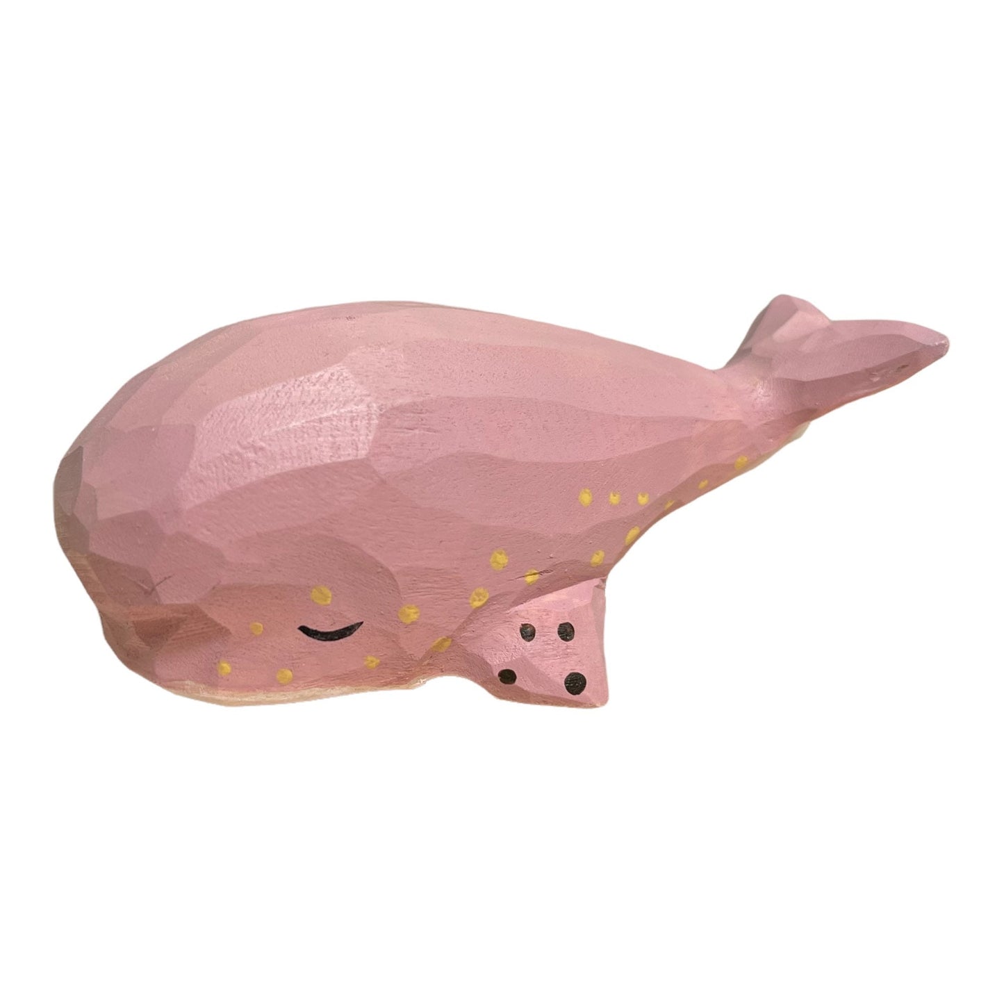 YEEYAYA Pink Whale 4.2“ Wood sculpture Hand Carved Wood Figurine woodcarving statue home decor room decor Aquatic animal Marine