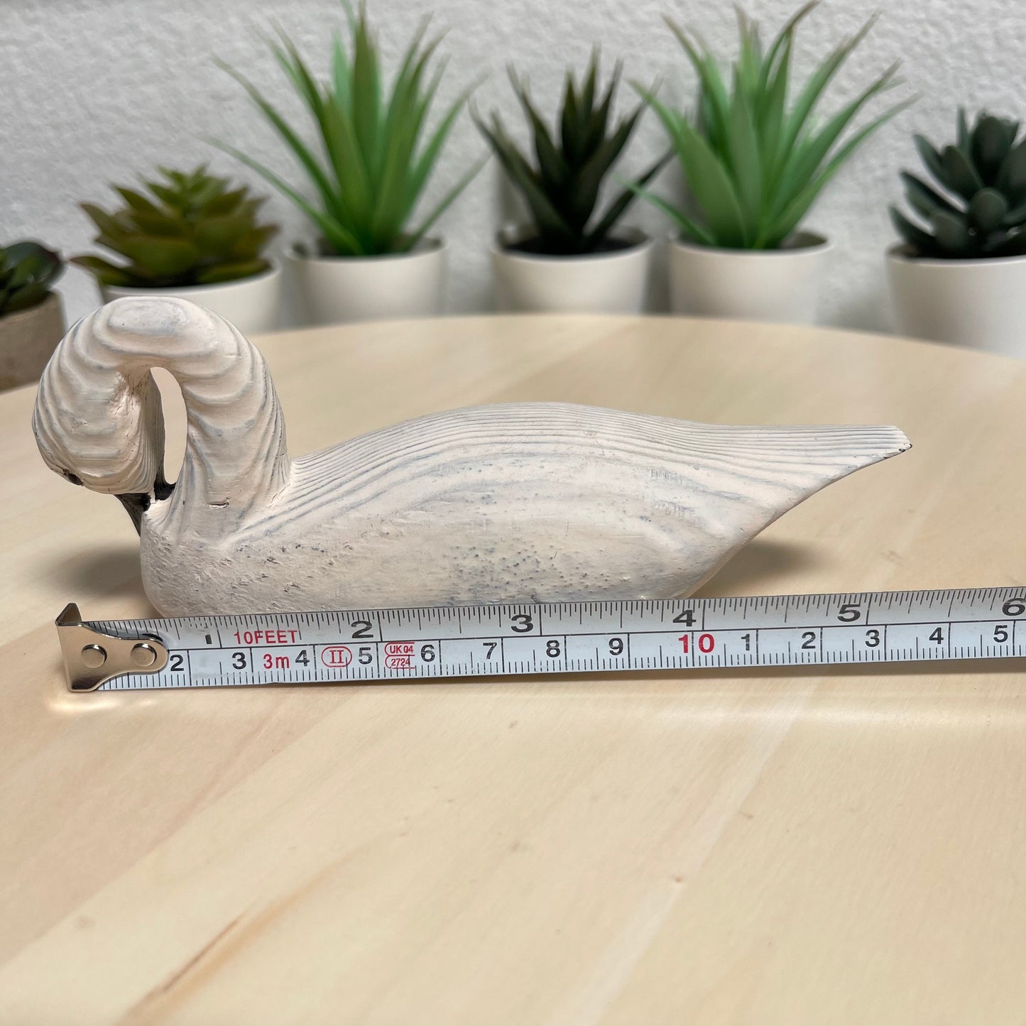 YEEYAYA Wood White Swan Wood sculpture Home decor Wood statue Wood figurines room decor Hand Carved wild animals