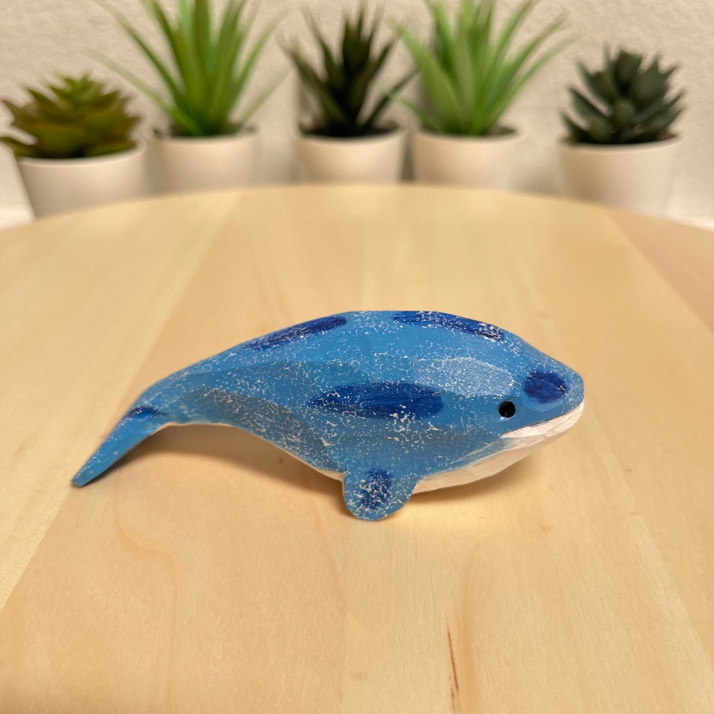 YEEYAYA 4 inch Wood whale sculpture Hand Carved Wood Wooden whale Figurine woodcarving home decor room decor Aquatic animal Marine animal