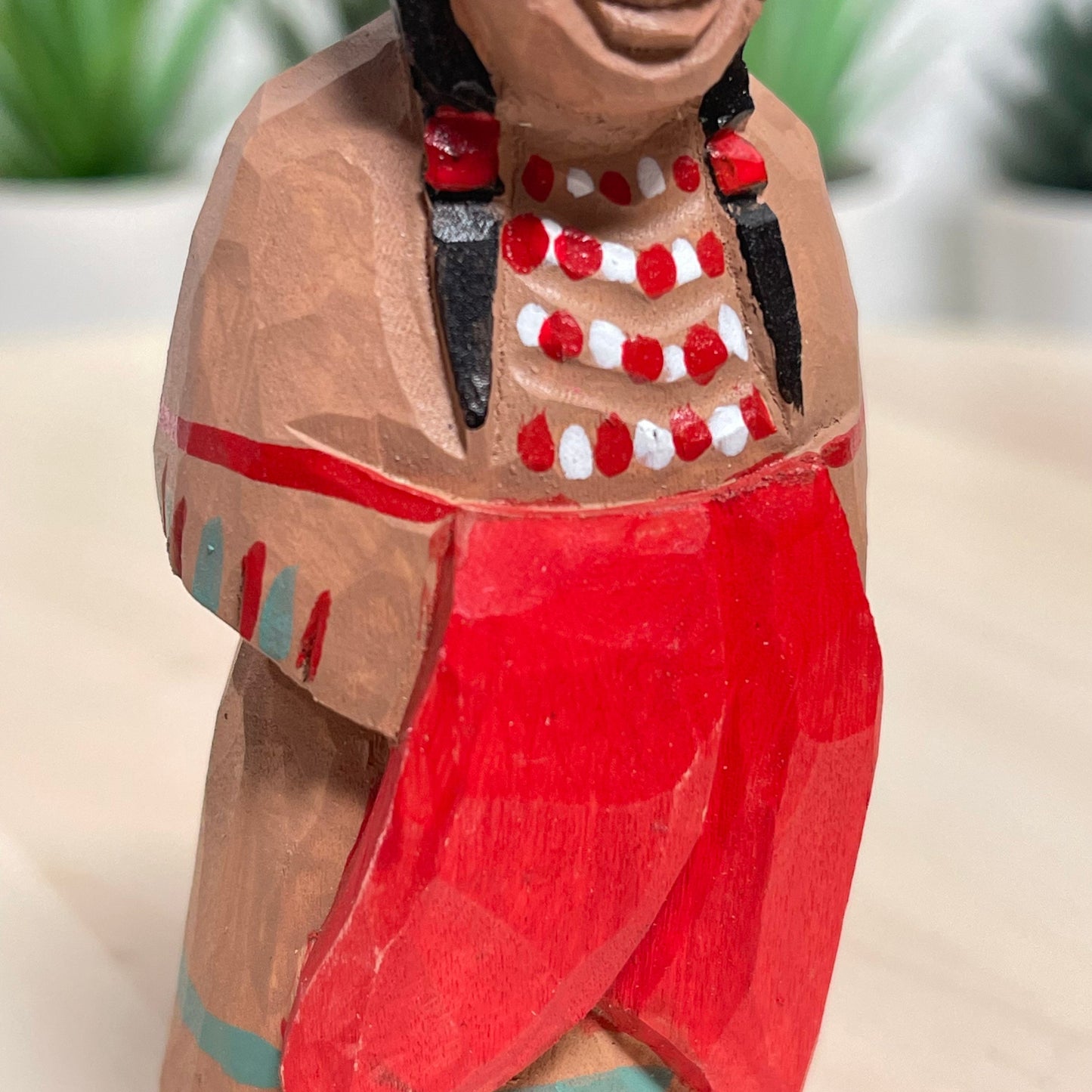 YEEYAYA Indian Statue Wood sculpture Native American Hand Carved Wood Wooden Figurine home Decor Room decor