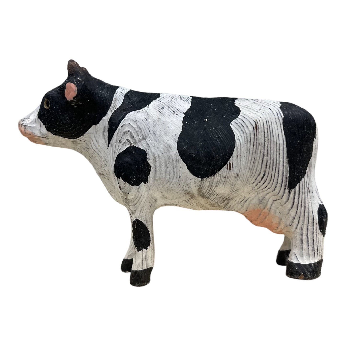 YEEYAYA Cow 5” Wood sculpture Hand Carved Wood Figurine Christmas gift Wood Statue Room Decor home Decor Farm animals Zoo animals